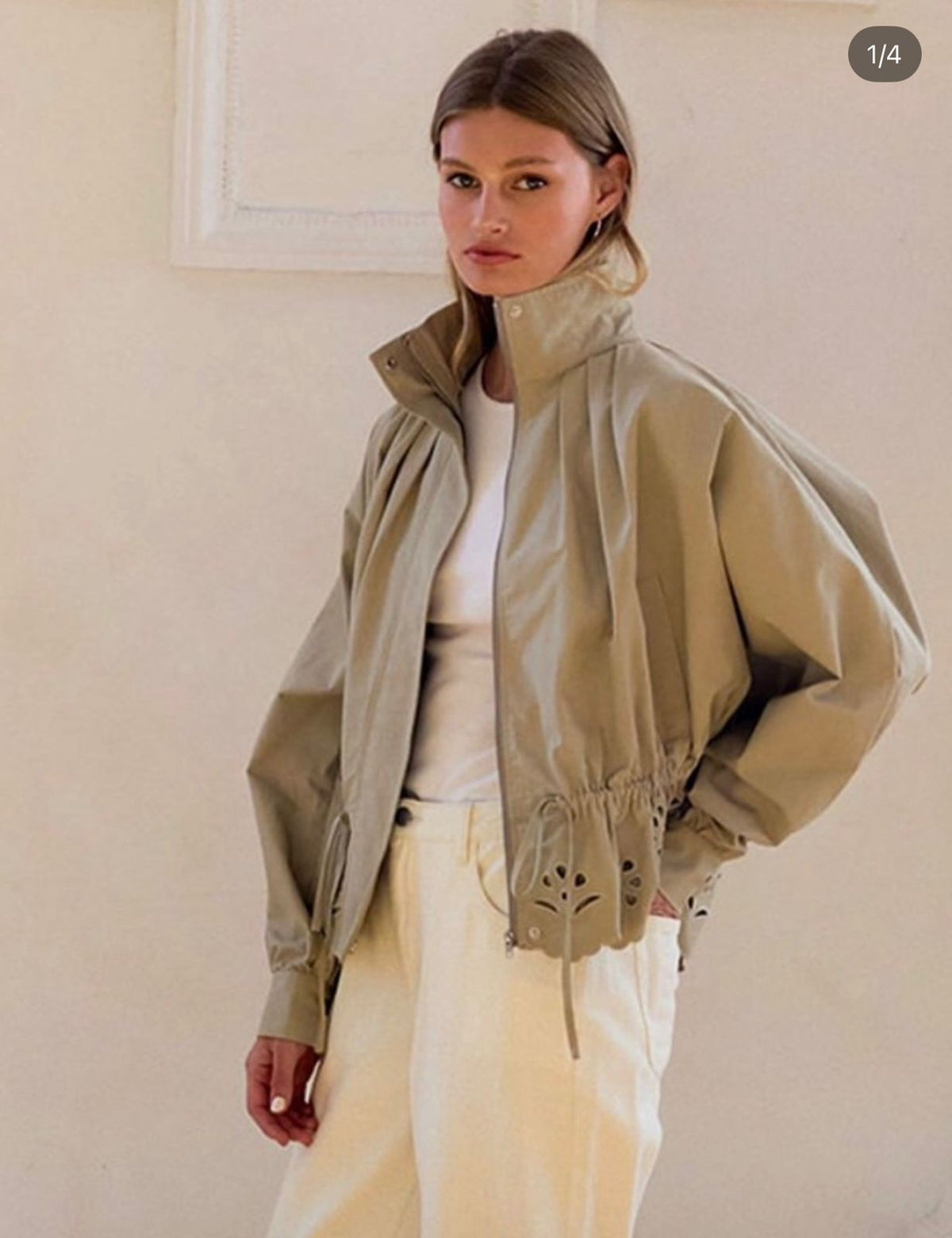 JACKET GABARDINA CAQUI
