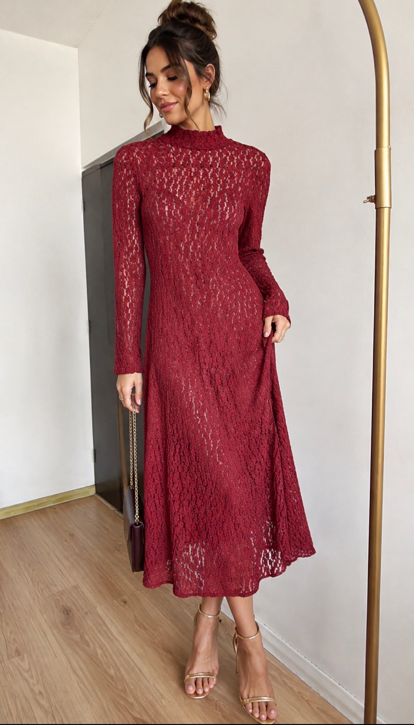 VESTIDO LACE VINO