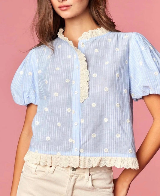 BLUSA AZUL BABY LACE