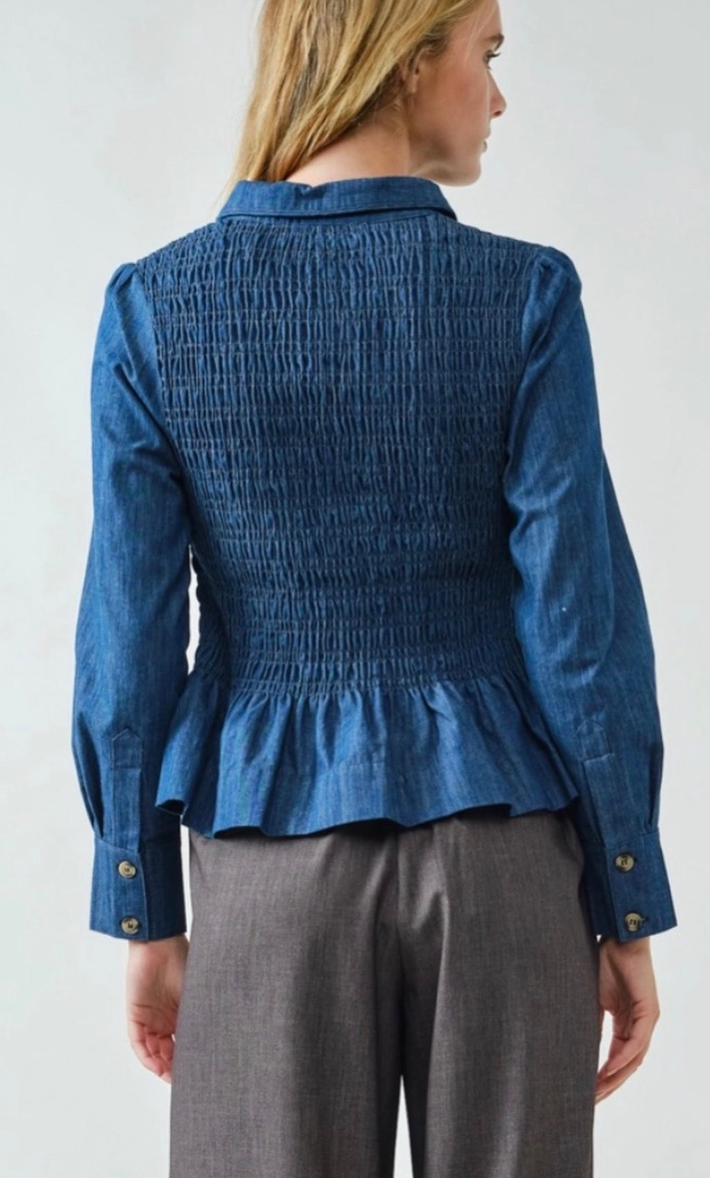 BLUSA DENIM CORRUGADA