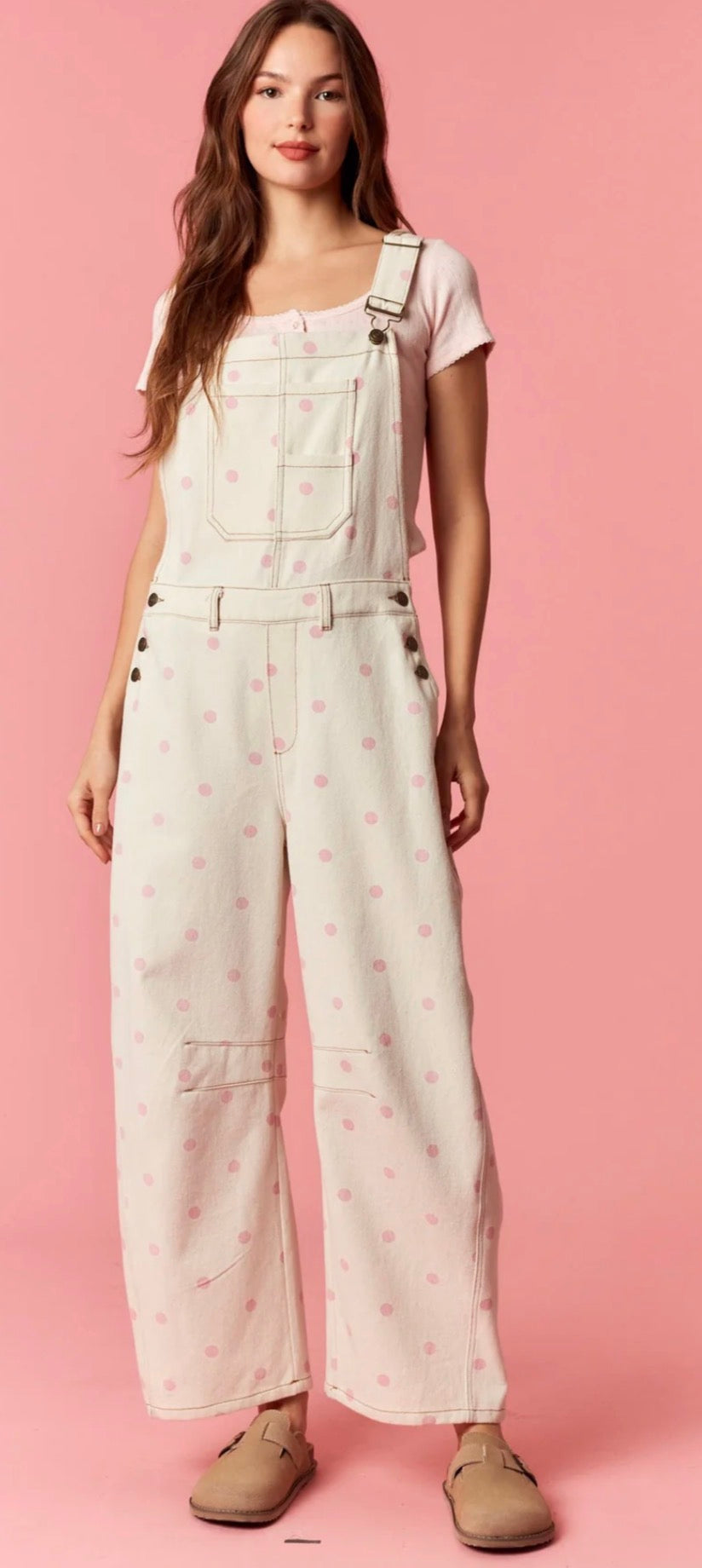 OVEROL DOTS PINK BABY